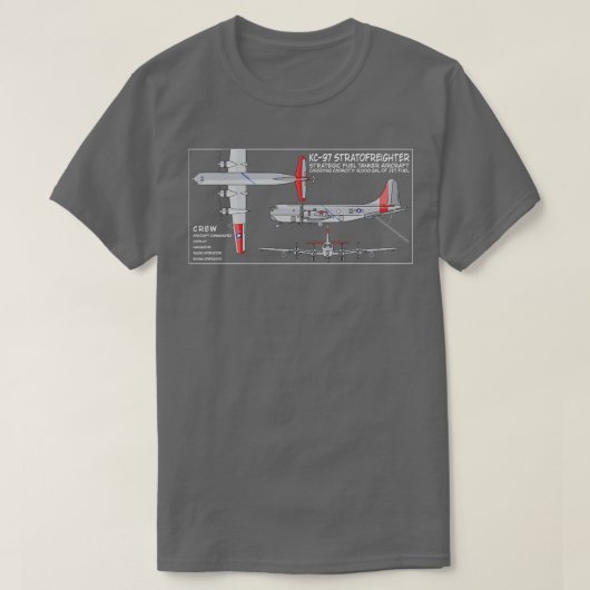 KC97 Stratofreighterアメリカのタンカー航空機診断 Tシャツ (デザイン正面)