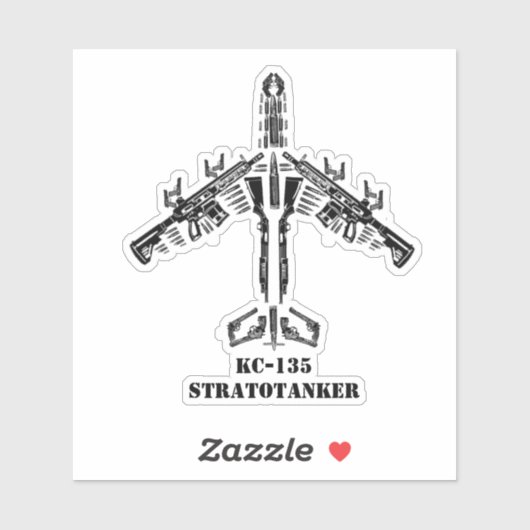 KC-135ファイヤーアームシルエット シール (シート)