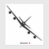 KC-135フロントビューシルエット シール (シート)