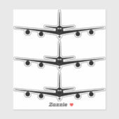 KC-135フロントビューシルエット シール (シート)