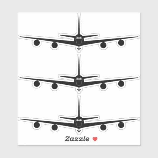 KC-135フロントビューシルエット シール (シート)