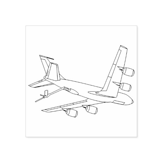 KC-135ラインスケッチブームダウン3四半期ビュー ラバースタンプ (インプリント)