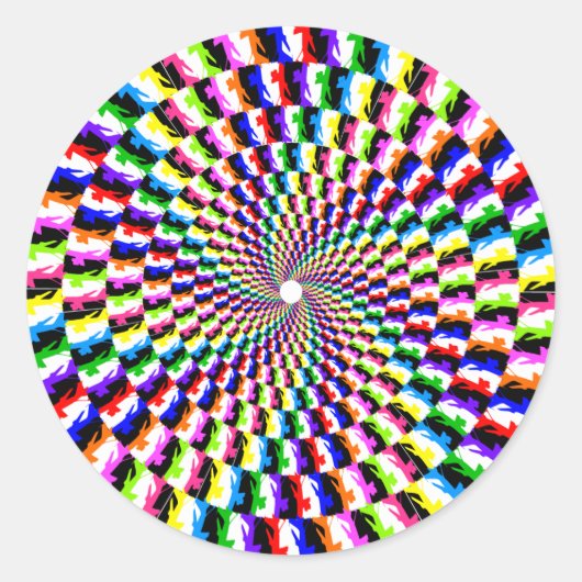 KC-135レインボースパイラルステッカー ラウンドシール (正面)