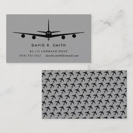 KC-135整合パターン付きストラトタンカーパイロット 名刺 (正面/裏面)