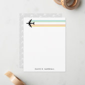 KC-135燃料補給ジェットコンカラフルトレイル名前をカスタムする ノートカード (正面/裏面インサイチュ)