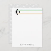 KC-135燃料補給ジェットコンカラフルトレイル名前をカスタムする ノートカード (正面/裏面)