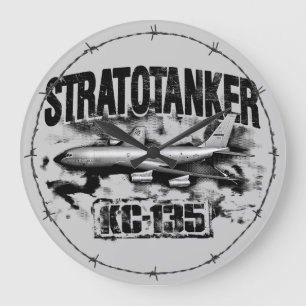 KC-135 Stratotankerのアクリルの柱時計 ラージ壁時計