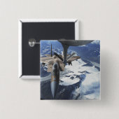 KC-135Rの後ろに座るF-15Cイーグル航空機 缶バッジ (正面&裏面)