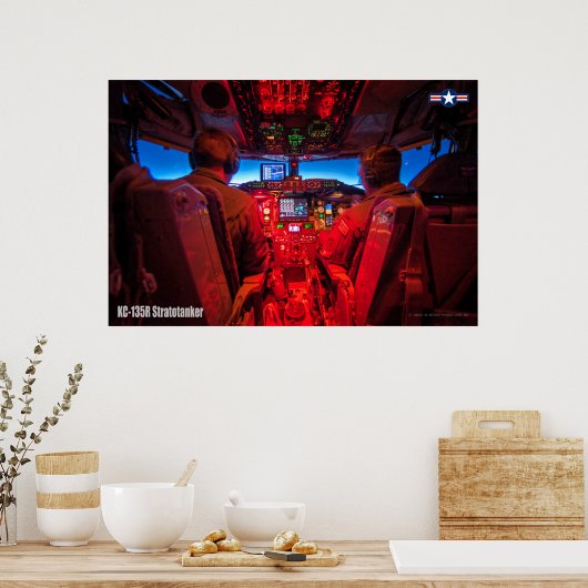 KC-135R STRATOTANKER COCKPIT ポスター (キッチン)