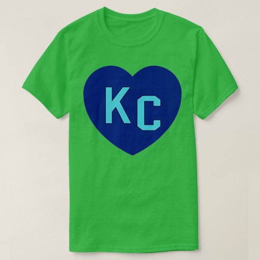 KC Heart KC (Kansas City) KC Love KC Powder Blue K Tシャツ (デザイン正面)