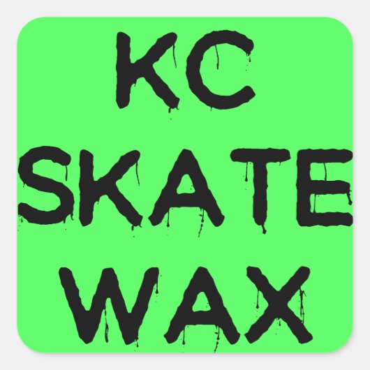 kc skate waxロゴスタンプ スクエアシール (正面)