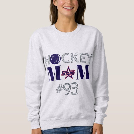 KC Stars Hockey Mom Sweatshirt、番号カスタム付き スウェットシャツ (正面)