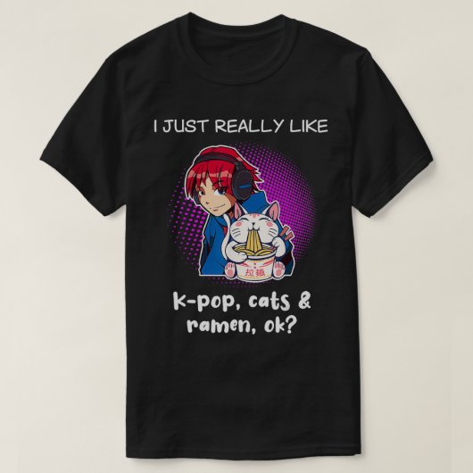 KCatラーメンラーメン猫韓国音楽 Tシャツ (デザイン正面)