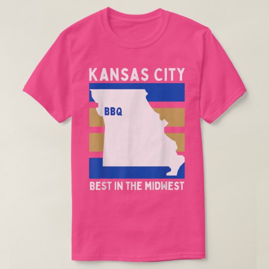 KCMO、中西部の愛好家、ミズーリの故郷BBQ肉C Tシャツ (デザイン正面)