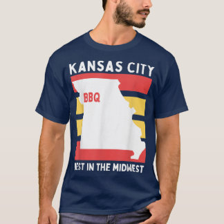KCMO、中西部BBQ牛キャトルチキンピッグバーベキュー Tシャツ