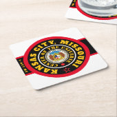 KCOMCOUカンザスシティーMO. (COU) スクエアペーパーコースター (アングル)