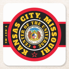 KCOMCOUカンザスシティーMO. (COU) スクエアペーパーコースター