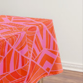 KCSによるピンクの幾何学的なパターンテーブルクロスのオレンジ テーブルクロス (インサイチュ)