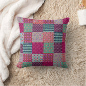 KCSによるファンキーなパターンパッチワークキルトの枕 クッション (ブランケット)