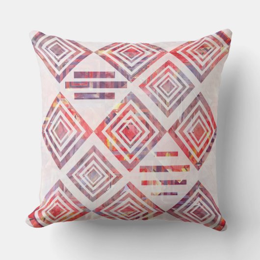 KCSによる白い枕が付いている水彩画のパッチワーク クッション (正面)