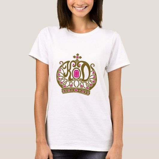 KDのロゴのピンク及び金ゴールド Tシャツ (正面)