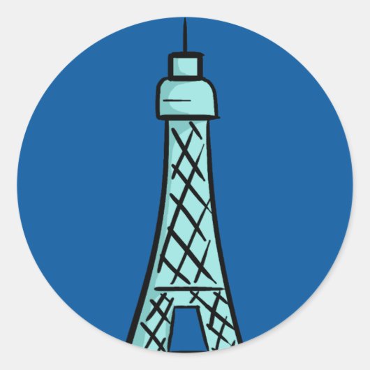 KDFansエッフェルタワーのロゴシール ラウンドシール (正面)