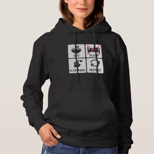 KDrama愛食べ者スリープKDrama繰り返し韓おもしろい語 パーカ (正面)