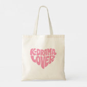Kdrama Lover Pink Heart Typography Cute Simple トートバッグ (裏面)