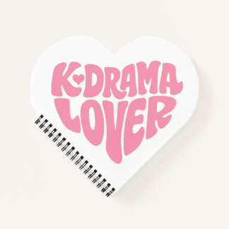Kdrama Lover Pink Heart Typography Simple Cute ノートブック