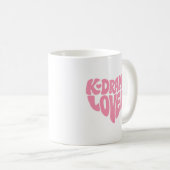 Kdrama Lover Simple Minimal Pink Heart Typography コーヒーマグカップ (正面右)