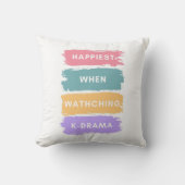 Kdrama Throw Pillow Typography Korean Drama Gift クッション (正面)