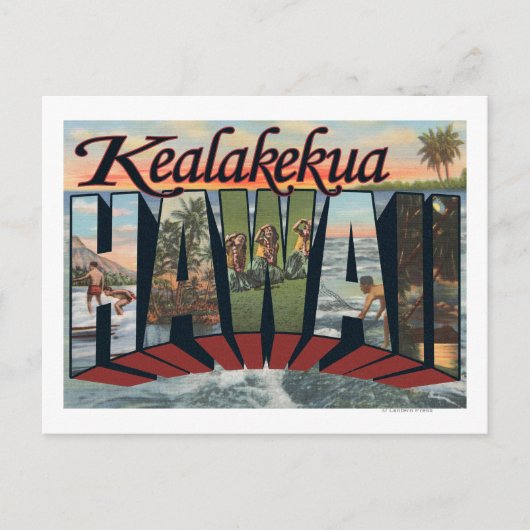 Kealakukua, Hawaii – ラージレターシーン ポストカード (正面)
