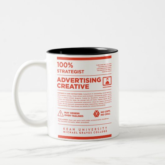 Kean MGC Care Label Advertising Mug ツートーンマグカップ (左)