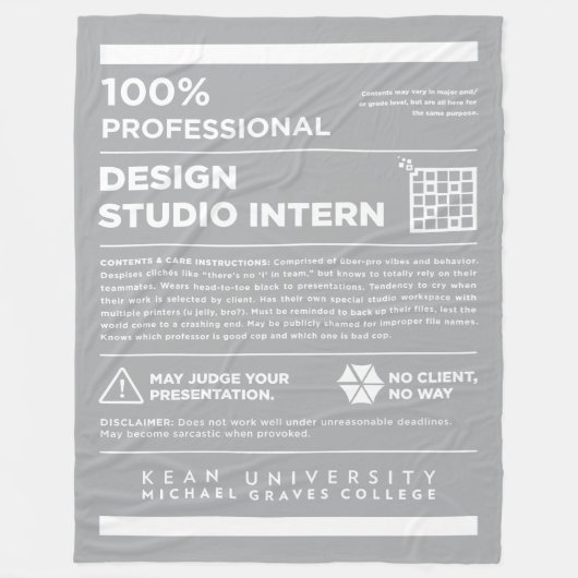 Kean MGC Design Studio Care Label フリースブランケット (正面)