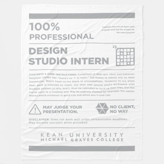 Kean MGC Design Studio Care Label フリースブランケット (正面)