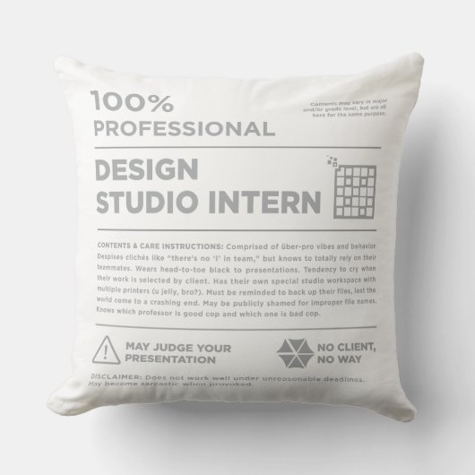 Kean MGC Design Studio Care Label Throw Pillow クッション (正面)