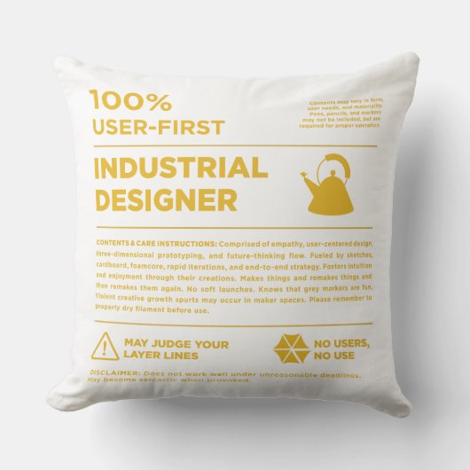 Kean MGC Industrial Design Care Label クッション (正面)
