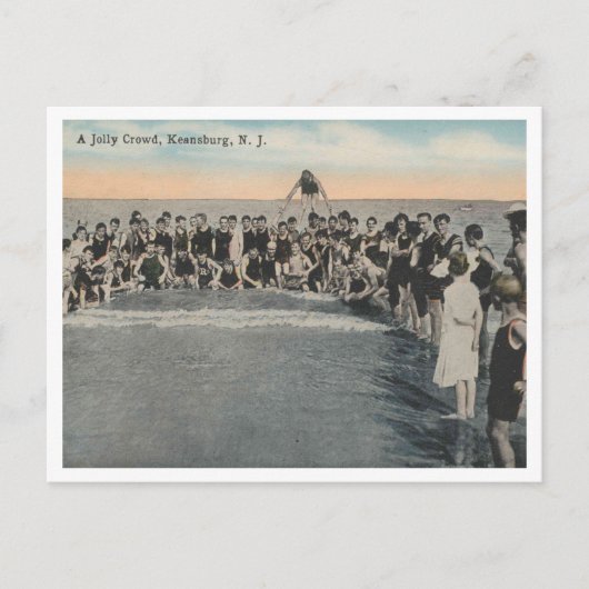 Keansburg NJ, A すてき Crowd 1918ヴィンテージ ポストカード (正面)