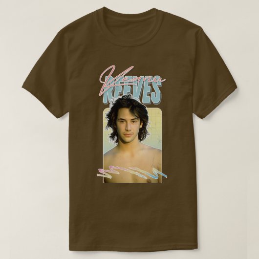 Keanu Reevesレトロ90sエステティックファンアートワーク Tシャツ (デザイン正面)