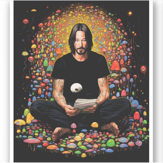 Keanu Reeves Zen Meditation シール (正面)