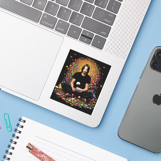 Keanu Reeves Zen Meditation シール (ノートパソコンとiPhone)