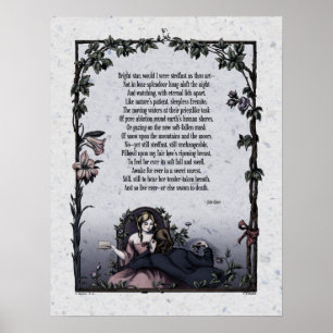 Keats "Bright Star" ビクトリアン Poetry Art 17x22 ポスター