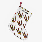 KebabまたはKabob漫画イラストレーション スモールクリスマスストッキング (正面 (吊り時))