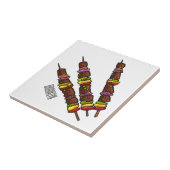 KebabまたはKabob漫画イラストレーション タイル (側面)