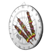 KebabまたはKabob漫画イラストレーション ダーツボード (正面右)