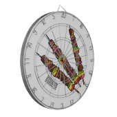 KebabまたはKabob漫画イラストレーション ダーツボード (正面左)