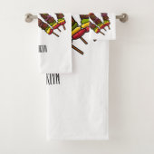 KebabまたはKabob漫画イラストレーション バスタオルセット (インサイチュ)