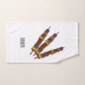 KebabまたはKabob漫画イラストレーション バスタオルセット (ハンドタオル)