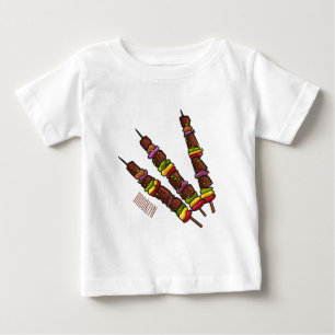 KebabまたはKabob漫画イラストレーション ベビーTシャツ