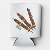 KebabまたはKabob漫画イラストレーション 缶クーラー (正面)